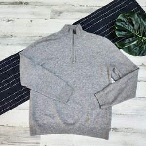 Wills Classic Cashmere Quarter Zip Sweater Light Grey Size Large